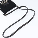 FENDI Mamma Baguette Shoulder Bag Nylon Black Silver Auth 149063-7