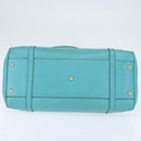 GUCCI Hand Bag Leather 2way Turquoise Blue Gold 309614 Auth 149064-5