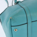 GUCCI Hand Bag Leather 2way Turquoise Blue Gold 309614 Auth 149064-15