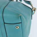 GUCCI Hand Bag Leather 2way Turquoise Blue Gold 309614 Auth 149064-16