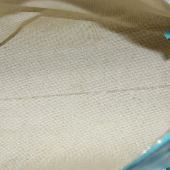 GUCCI Hand Bag Leather 2way Turquoise Blue Gold 309614 Auth 149064