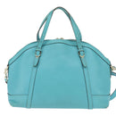 GUCCI Hand Bag Leather 2way Turquoise Blue Gold 309614 Auth 149064-2
