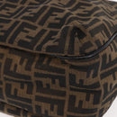 FENDI Zucca Canvas Tote Bag Black Brown Auth 149065-15