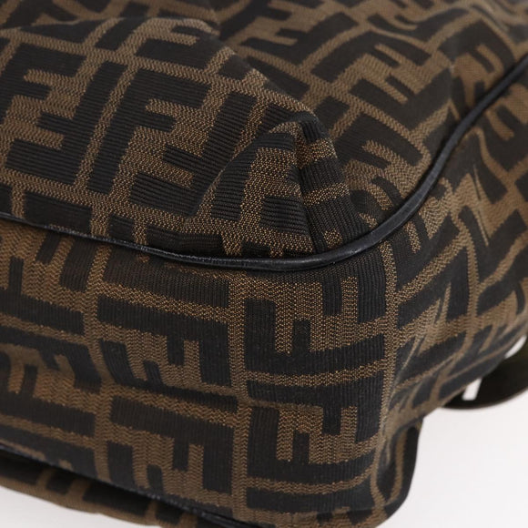 FENDI Zucca Canvas Tote Bag Black Brown Auth 149065