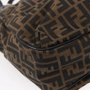 FENDI Zucca Canvas Tote Bag Black Brown Auth 149065-18