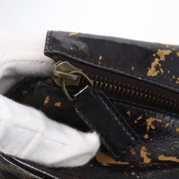 FENDI Zucca Canvas Tote Bag Black Brown Auth 149065