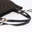 FENDI Zucca Canvas Tote Bag Black Brown Auth 149065-7