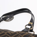 FENDI Zucca Canvas Tote Bag Black Brown Auth 149065-14