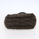 FENDI Zucca Canvas Tote Bag Black Brown Auth 149065-5