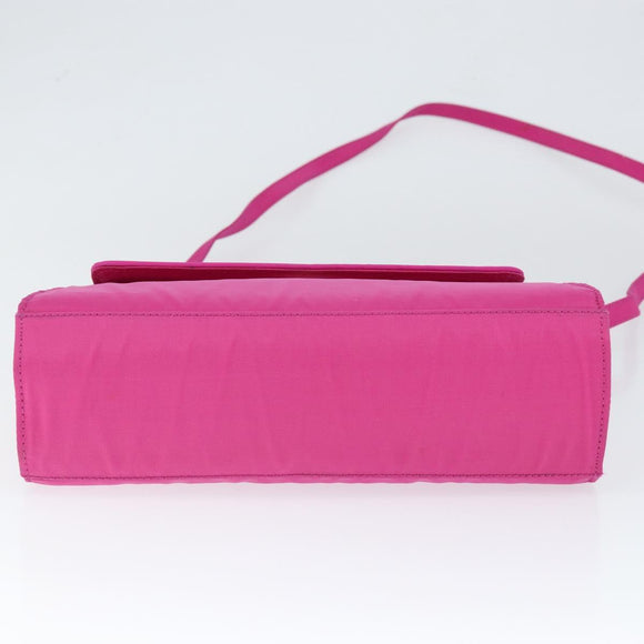 FENDI Hand Bag Nylon 2way Pink Gold Auth 149066