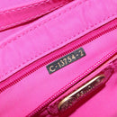 FENDI Hand Bag Nylon 2way Pink Gold Auth 149066-12