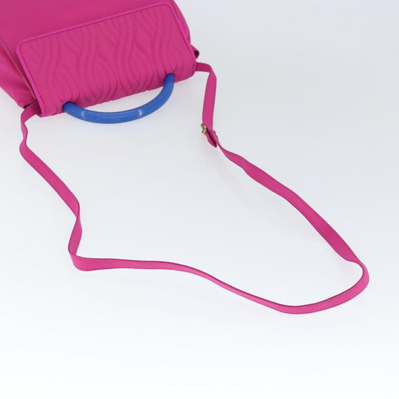 FENDI Hand Bag Nylon 2way Pink Gold Auth 149066