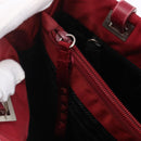 PRADA Tote Bag Nylon Red Silver Auth 149067-17