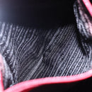 PRADA Tote Bag Nylon Red Silver Auth 149067-22