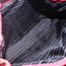 PRADA Tote Bag Nylon Red Silver Auth 149067-23