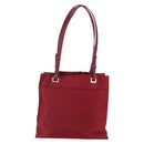 PRADA Tote Bag Nylon Red Silver Auth 149067-2