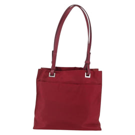 PRADA Tote Bag Nylon Red Silver Auth 149067 - 0