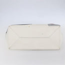 CHANEL Choco Bar Chain Shoulder Bag No5 Canvas Ivory Silver CC Auth 149068-5