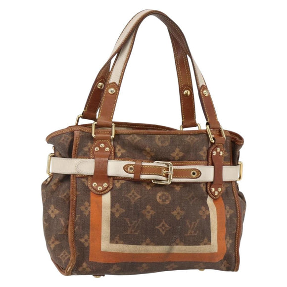 LOUIS VUITTON Monogram Tise Sac Rayure PM Hand Bag Marron M56386 LV Auth 149085