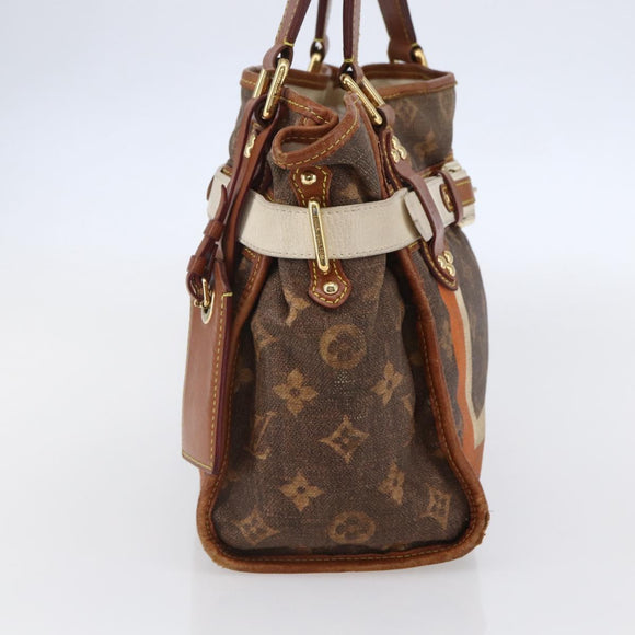 LOUIS VUITTON Monogram Tise Sac Rayure PM Hand Bag Marron M56386 LV Auth 149085