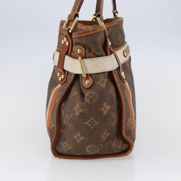 LOUIS VUITTON Monogram Tise Sac Rayure PM Hand Bag Marron M56386 LV Auth 149085