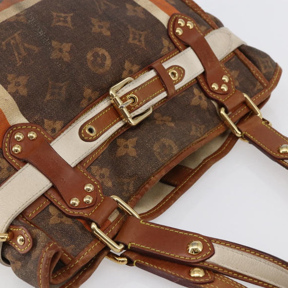 LOUIS VUITTON Monogram Tise Sac Rayure PM Hand Bag Marron M56386 LV Auth 149085