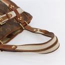 LOUIS VUITTON Monogram Tise Sac Rayure PM Hand Bag Marron M56386 LV Auth 149085-7