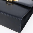 Salvatore Ferragamo Gancini Shoulder Bag Leather Navy Gold Auth 149086-9