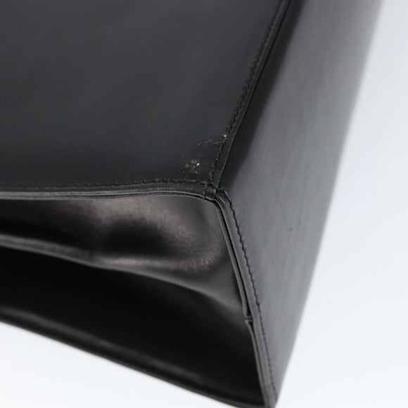 Salvatore Ferragamo Gancini Hand Bag Leather Black Gold Auth 149087