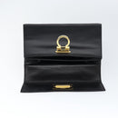 Salvatore Ferragamo Gancini Hand Bag Leather Black Gold Auth 149087-9