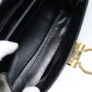 Salvatore Ferragamo Gancini Hand Bag Leather Black Gold Auth 149087-10