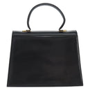 Salvatore Ferragamo Gancini Hand Bag Leather Black Gold Auth 149087-2