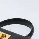Salvatore Ferragamo Gancini Hand Bag Leather Black Gold Auth 149087-14