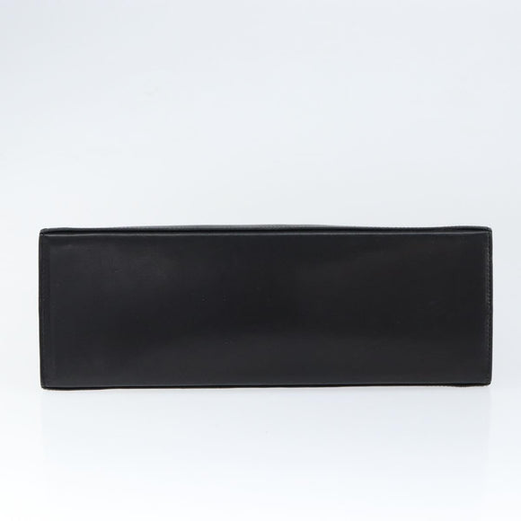 Salvatore Ferragamo Gancini Hand Bag Leather Black Gold Auth 149087