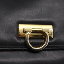 BALLY Hand Bag Leather Black Gold Auth 149088-17