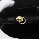 BALLY Hand Bag Leather Black Gold Auth 149088-10