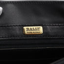 BALLY Hand Bag Leather Black Gold Auth 149088-18
