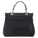 BALLY Hand Bag Leather Black Gold Auth 149088-2