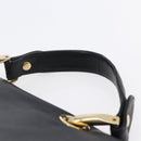 BALLY Hand Bag Leather Black Gold Auth 149088-8