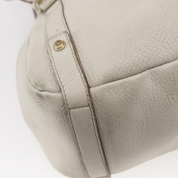 GUCCI Abbey Shoulder Bag Leather Ivory Gold 130736 Auth 149090