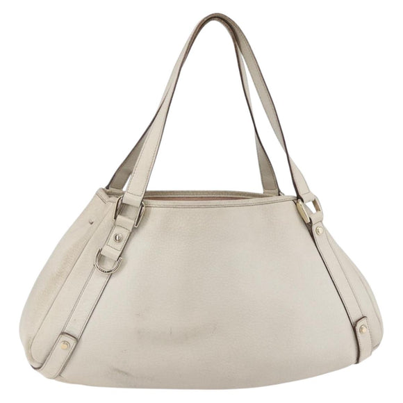 GUCCI Abbey Shoulder Bag Leather Ivory Gold 130736 Auth 149090