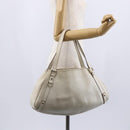 GUCCI Abbey Shoulder Bag Leather Ivory Gold 130736 Auth 149090-21
