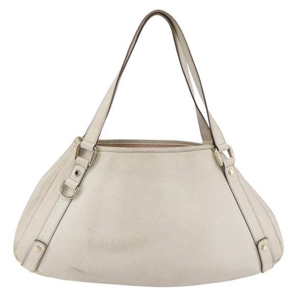 GUCCI Abbey Shoulder Bag Leather Ivory Gold 130736 Auth 149090