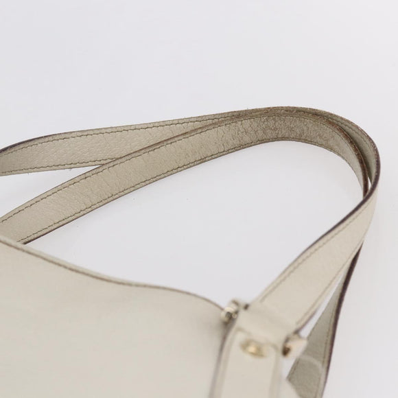 GUCCI Abbey Shoulder Bag Leather Ivory Gold 130736 Auth 149090