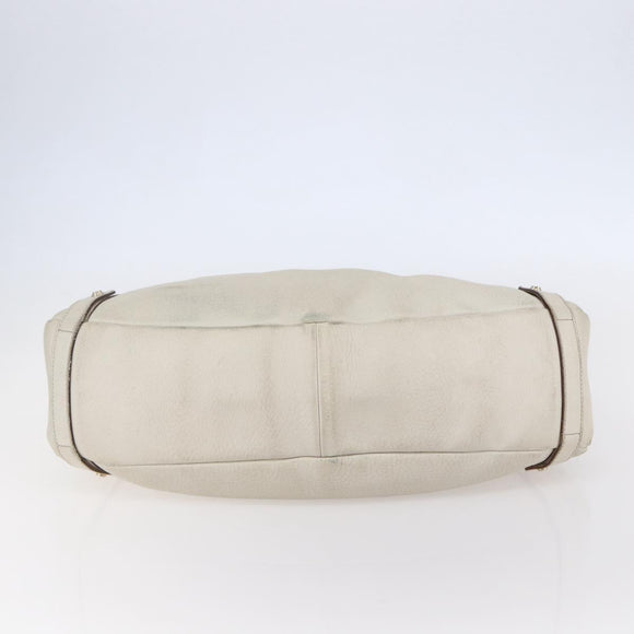 GUCCI Abbey Shoulder Bag Leather Ivory Gold 130736 Auth 149090