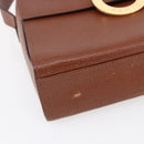 CELINE Circle Shoulder Bag Leather Brown Gold Auth 149092-14