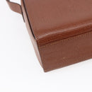 CELINE Circle Shoulder Bag Leather Brown Gold Auth 149092-16