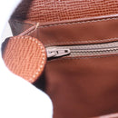 CELINE Circle Shoulder Bag Leather Brown Gold Auth 149092-18