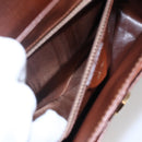 CELINE Circle Shoulder Bag Leather Brown Gold Auth 149092-11