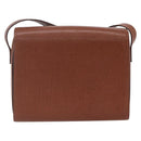 CELINE Circle Shoulder Bag Leather Brown Gold Auth 149092-2